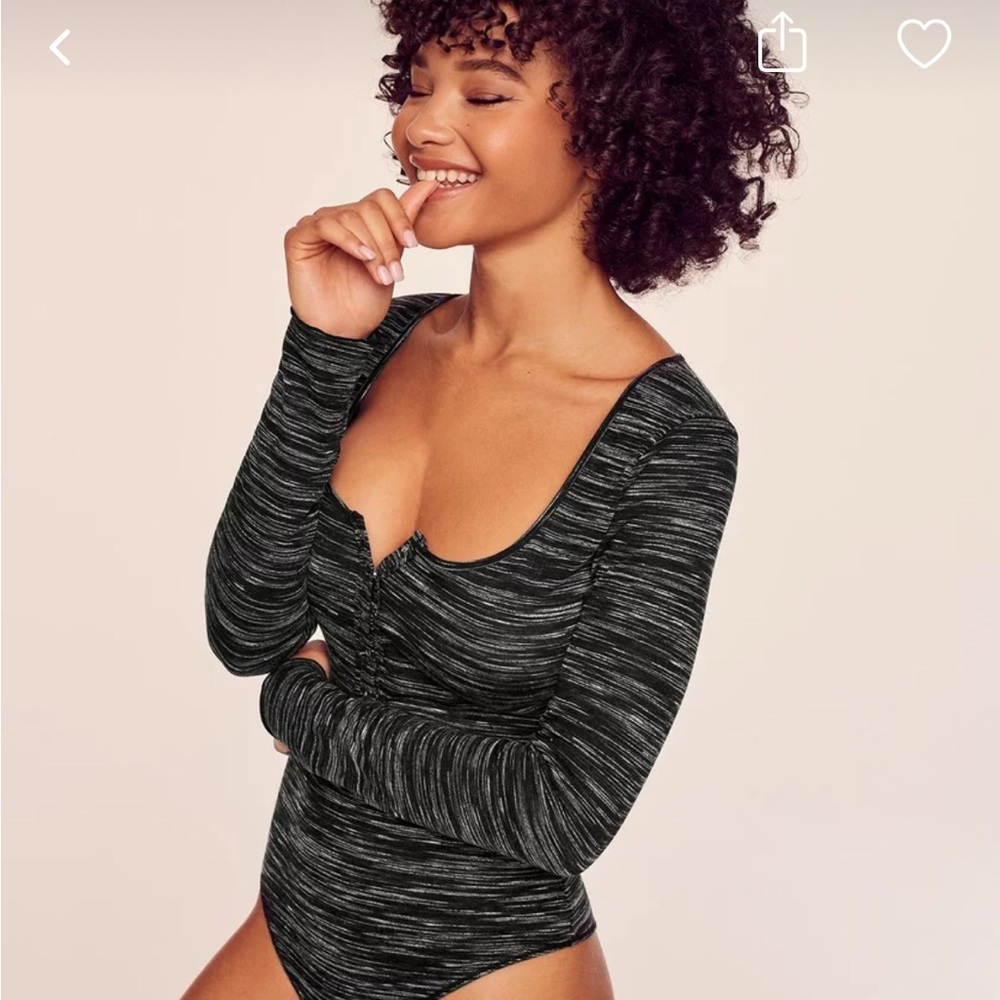 Adore me Black Long Sleeve Women's Havyn Bodysuit